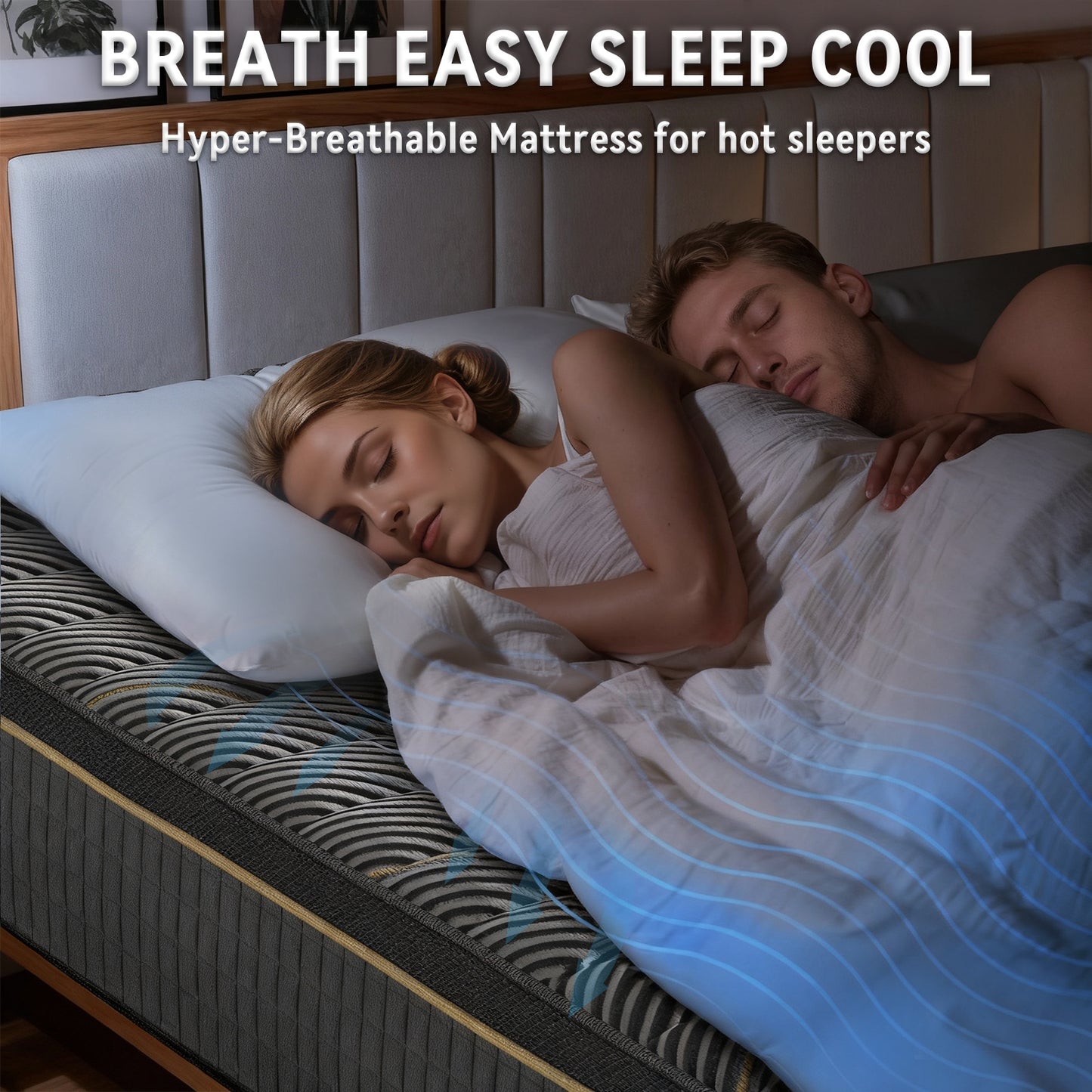 12 Inch Hybrid Mattress in Twin, Full, Queen, King - Medium Firm Support with Memory Foam and Springs