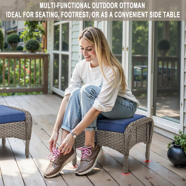 Outdoor Wicker Ottoman, NDS Series - Belord
