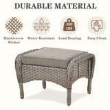 Patio Conversation Set 6-Piece with Glider Loveseat, Rocking Chairs, Side Table, and Ottoman, NDS Series - Belord