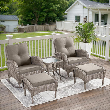 Rocking Chairs Set with Side Table and Ottoman, NDS Series - Belord