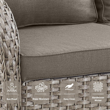 Patio Conversation Set 6-Piece with Glider Loveseat, Rocking Chairs, Side Table, and Ottoman, NDS Series - Belord