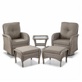 Swivel Glider Chairs Set with Side Table and Ottoman, NDS Series - Belord