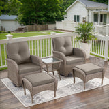 Swivel Glider Chairs Set with Side Table and Ottoman, NDS Series - Belord