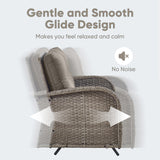 Patio Conversation Set 6-Piece with Glider Loveseat, Rocking Chairs, Side Table, and Ottoman, NDS Series - Belord