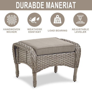 Outdoor Wicker Ottoman, NDS Series - Belord