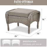 Outdoor Wicker Ottoman, NDS Series - Belord