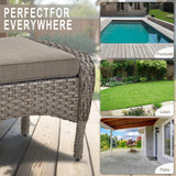 Outdoor Wicker Ottoman, NDS Series - Belord