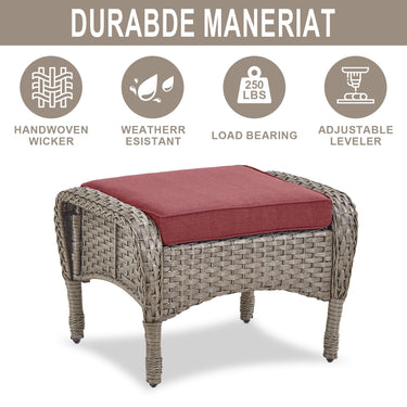 Outdoor Wicker Ottoman, NDS Series - Belord