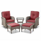 Swivel Glider Chairs Set with Side Table and Ottoman, NDS Series - Belord