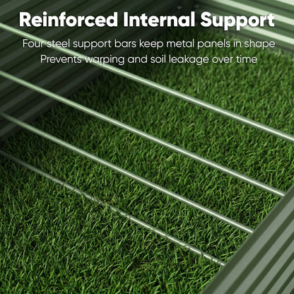 8x4x2ft Deep Galvanized Raised Garden Bed, Outdoor Metal Planter with 479 Gallon Soil Capacity