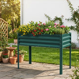 Belord galvanized metal raised garden bed with legs, 48x30x24 inches, suitable for vegetables, herbs, and flowers.