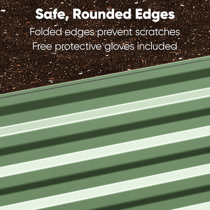 6x3x2ft Galvanized Raised Garden Bed, Outdoor Metal Planter Box with 269 Gallon Capacity for Vegetables, Herbs & Flowers