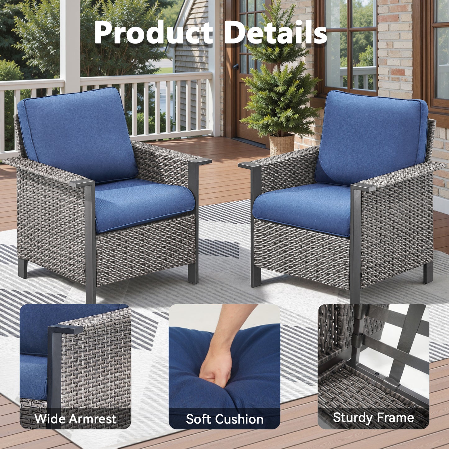 Patio Wicker Patio Chairs Set Of 2, WNG Series