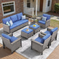 Outdoor Patio Furniture Set (8-Piece): All-Weather Wicker Sofa & 4 Patio Chairs & 2 Ottomans & Side Table, WNG Series