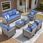 WNG Series: 7-Piece All-Weather Patio Set — 3-Seater Wicker Sofa with 7 Seating Pieces (4 Chairs & 2 Ottomans), WNG Series