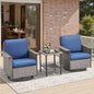Outdoor Bistro Set for Patio — 3-Piece with 360° Swivel Aluminum Chairs & Table, WNG Series