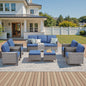 7-Piece All-Weather Wicker Patio Furniture Set: 1 Sofa, 2 Swivel Chairs, 2 Patio Chairs, 2 Ottomans, WNG Series