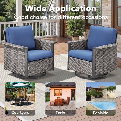 8-Piece Patio Set with Swivel Chairs: All-Weather Wicker 3-Seater Sofa, 2 Ottomans & Rattan Side Table, WNG Series