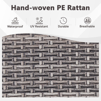 5-Piece All-Weather PE Wicker Conversation Set — Includes 1 Sofa, 2 Patio Chairs & 2 Ottomans with Cushions, WNG Series