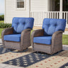 Belord 2-piece outdoor swivel patio chairs with wide T-back design, ideal for outdoor conversation sets.