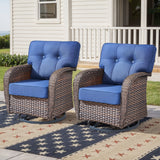Belord 2-piece outdoor swivel patio chairs with wide T-back design, ideal for outdoor conversation sets.