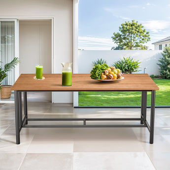 Belord Polywood slat outdoor coffee table with drainage gaps, sturdy design, and a 66lb weight, from the BINGLI series.