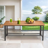 Belord Polywood slat outdoor coffee table with drainage gaps, sturdy design, and a 66lb weight, from the BINGLI series.