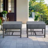 Belord BINGLI outdoor ottomans set of 2 with 300LB capacity and 5-inch cushions, ideal for patio or garden seating.