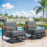Pair of Belord patio swivel rocker chairs with 6-inch cushions, each supporting up to 350 pounds, part of the BINGLI series.