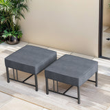 Belord BINGLI outdoor ottomans set of 2 with 5-inch cushions, durable design, suitable for outdoor patio seating.