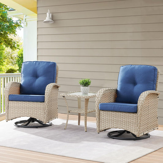 Save 50% - Swivel Glider Chairs Set with Side Table, NDS Series