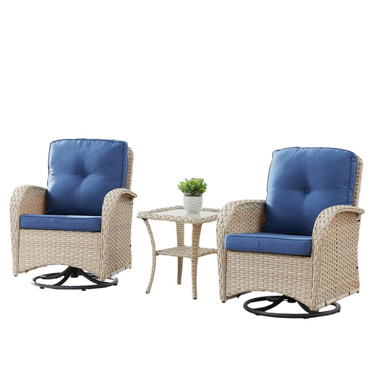 Save 50% - Swivel Glider Chairs Set with Side Table, NDS Series