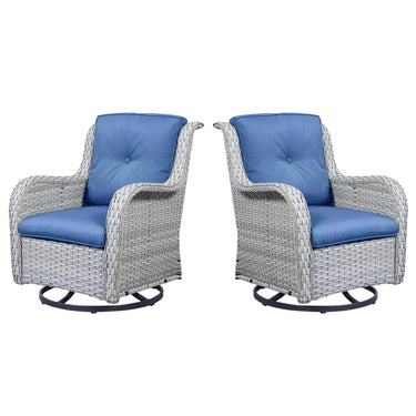 Outdoor 2PC PE Rattan Swivel Glider Chairs, NTC Series - Belord
