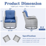 Outdoor 2PC PE Rattan Swivel Glider Chairs, NTC Series - Belord