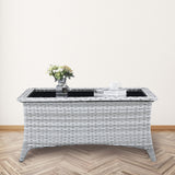 Outdoor PE Rattan Coffee Table with Tempered Glass Top, NTC Series - Belord