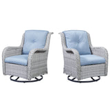 Outdoor 2PC PE Rattan Swivel Glider Chairs, NTC Series - Belord