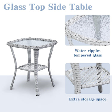 Swivel Glider Chairs Set with Side Table, NTC Series - Belord