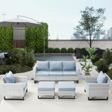 Patio Conversation Set 5-Piece with Sofa, Patio Chairs, and Ottoman, GRS Series - Belord