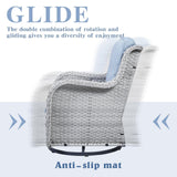 Swivel Glider Chairs Set with Side Table, NTC Series - Belord