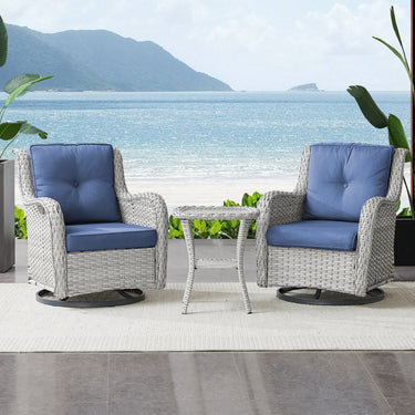 Swivel Glider Chairs Set with Side Table, NTC Series - Belord
