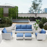 Patio Conversation Set 5-Piece with Sofa, Swivel Glider Chairs, and Ottoman, GRS Series - Belord