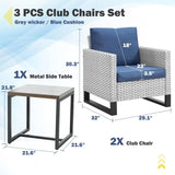 Patio Chairs Set with Side Table, GRS Series - Belord