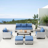 Patio Conversation Set 6-Piece with Sofa, Patio Chairs, Coffee Table, and Ottoman, GRS Series - Belord