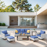 Patio Conversation Set 7-Piece with Sofa, Swivel Glider Chairs, Coffee Table, Side Table, and Ottoman, GRS Series - Belord