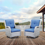 Outdoor 2PC PE Rattan Swivel Glider Chairs, NTC Series - Belord