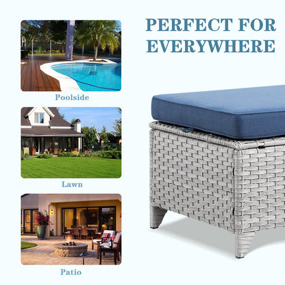 Outdoor PE Rattan Ottoman, NTC Series