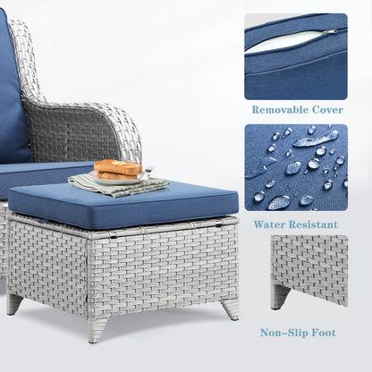 Outdoor PE Rattan Ottoman, NTC Series