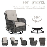 Save 60% - Outdoor 2PC PE Rattan Swivel Glider Chairs, NTC Series - Belord