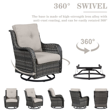 Save 60% - Outdoor 2PC PE Rattan Swivel Glider Chairs, NTC Series - Belord
