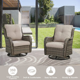 Outdoor 2PC PE Rattan Swivel Glider Chairs, NTC Series - Belord